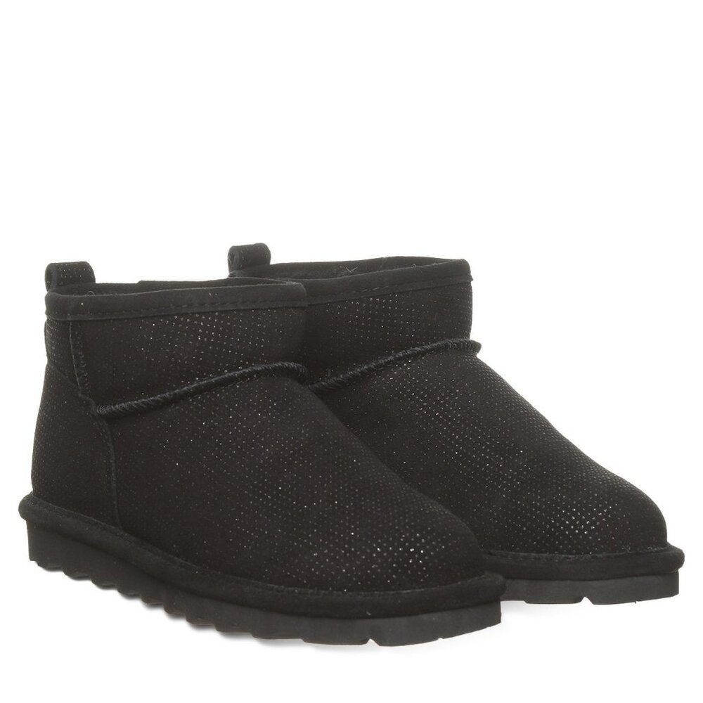 BearPaw Kids Black Glitter Short Ankle Boots